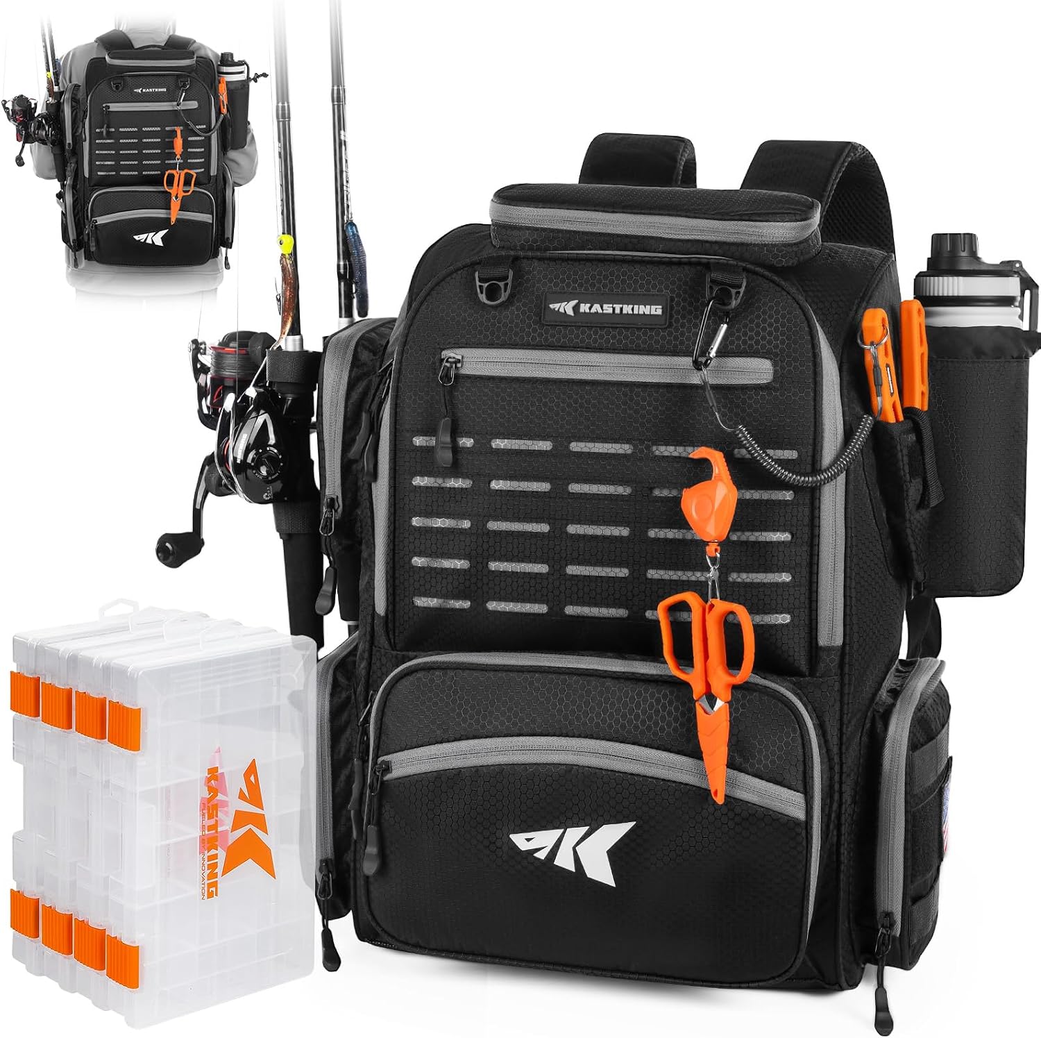 Outdoor Adventure Images - Waterproof Fishing Backpack with Rod Holders,