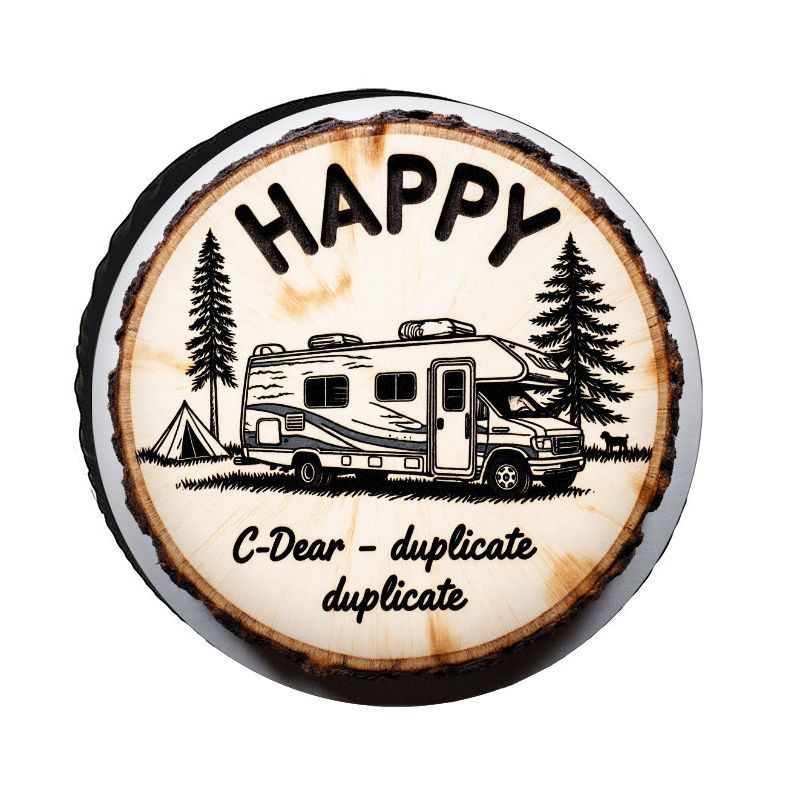 Outdoor Adventure Travel - HAPPY RV Camping Theme Polyester Tire