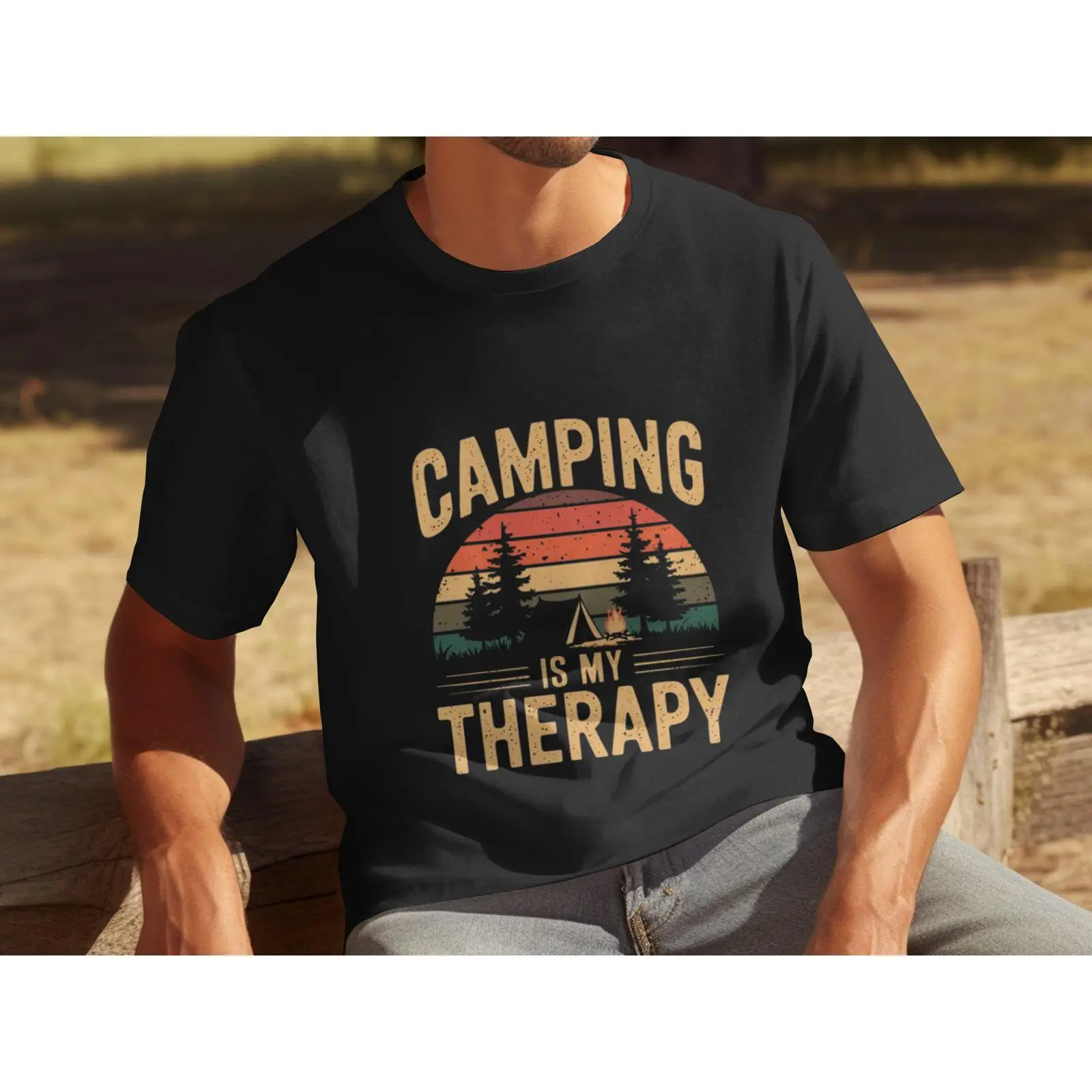 Outdoor Adventure Therapy - Men's Camping Is My Therapy Retro