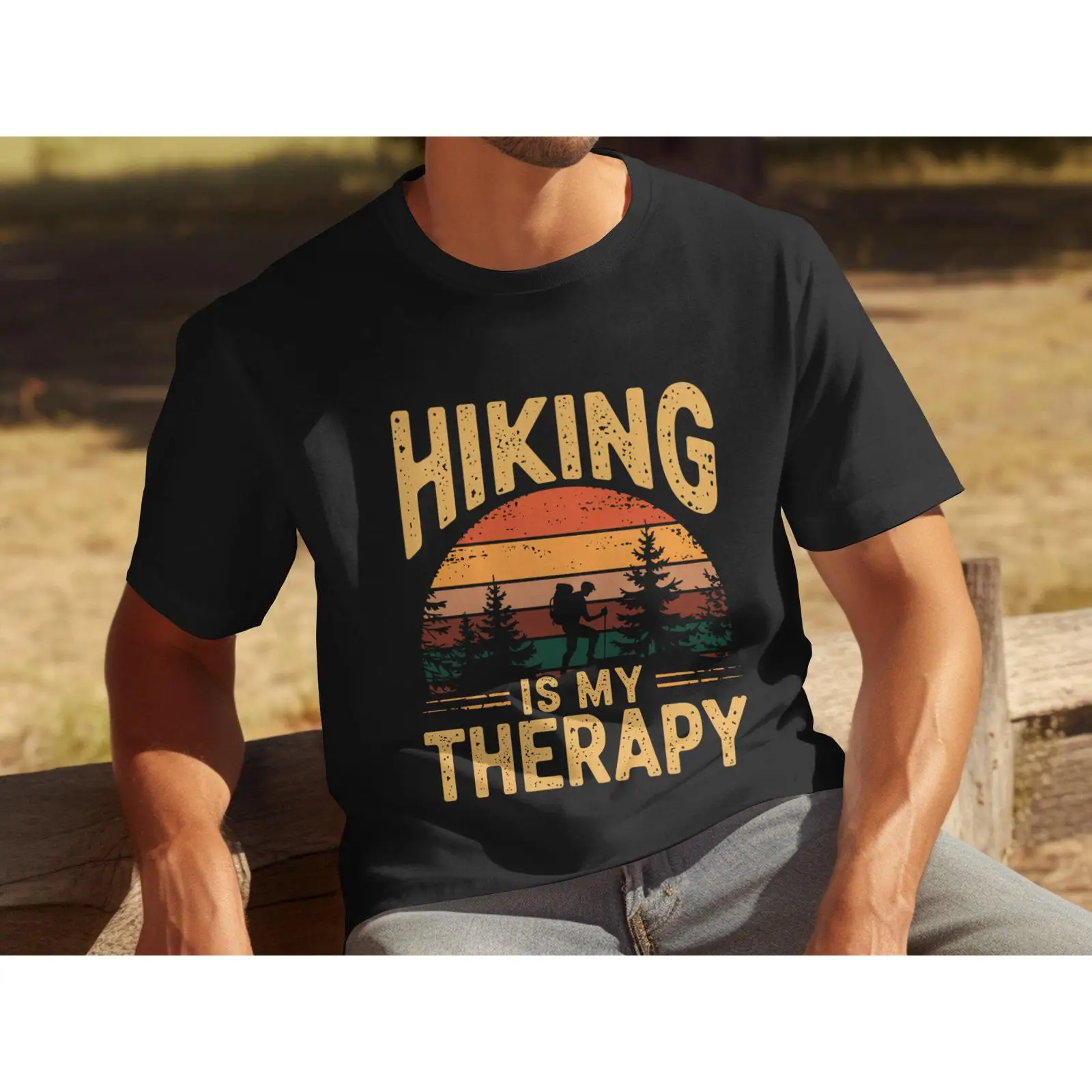 Outdoor Adventure Therapy - Men's Hiking Is My Therapy Vintage