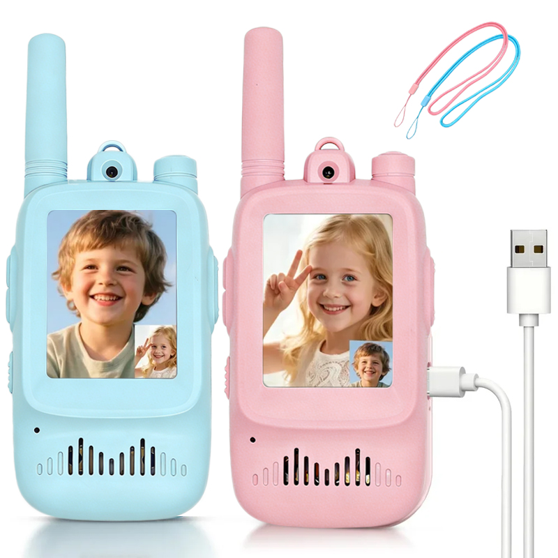 Outdoor Adventure Activities - 2pcs Kids Video Walkie Talkie Rechargeable