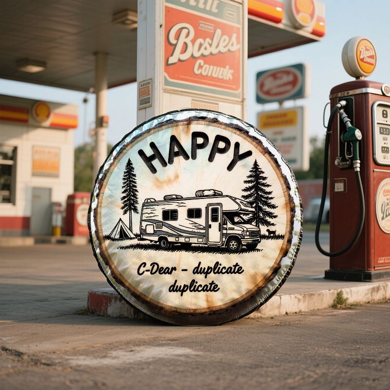 HAPPY RV Camping Theme Polyest - Outdoor Adventure Travel ulasan dan harga
