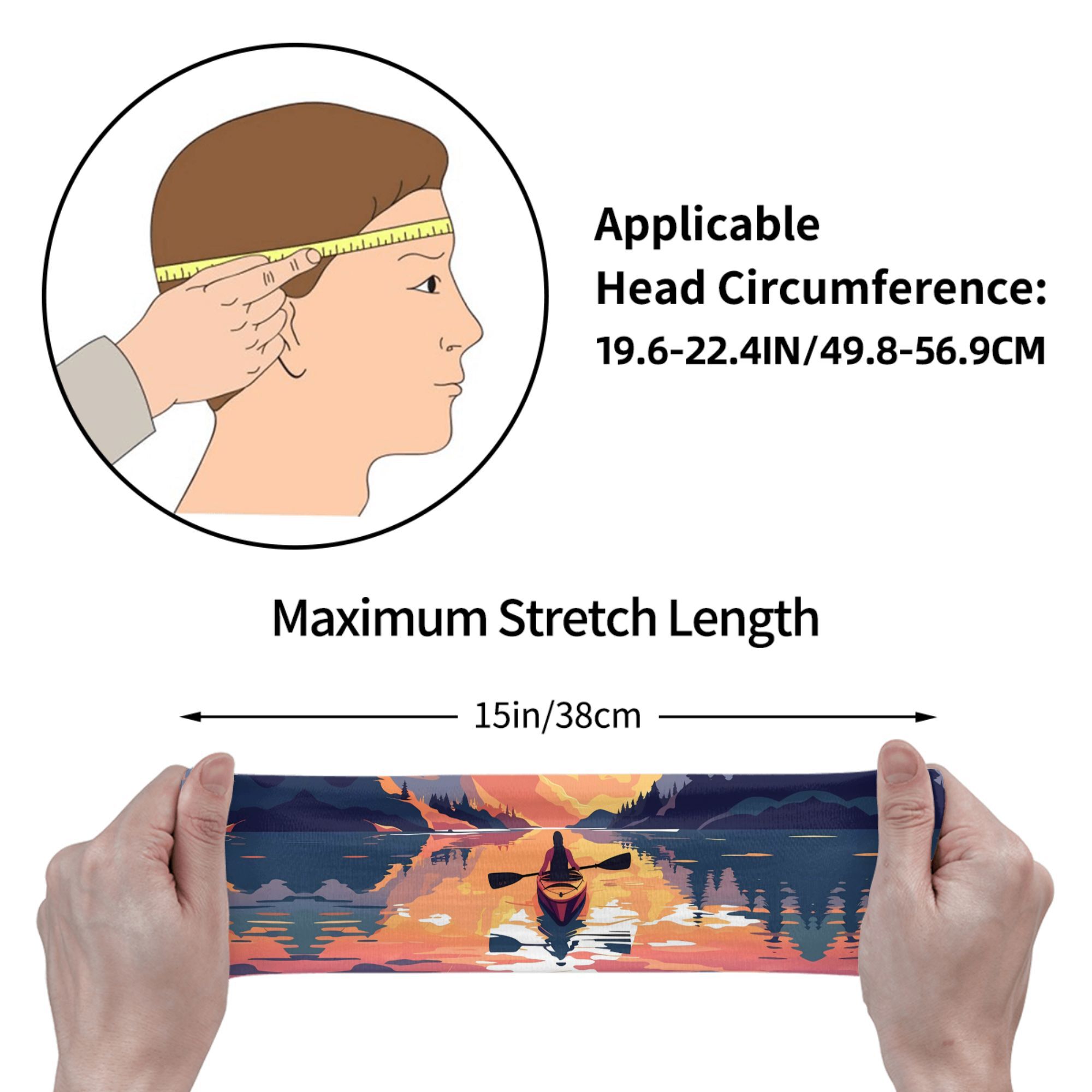 Kayak Sunset Print Headband Wa - Outdoor Adventure Kayak ulasan dan harga