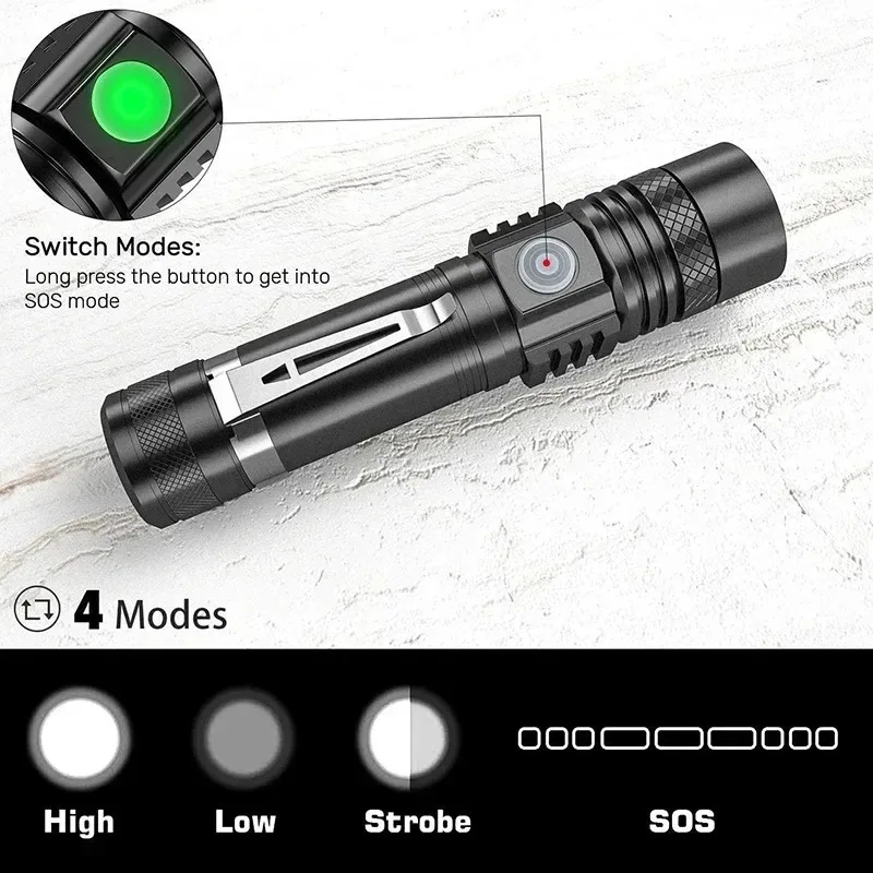 T6 LED Rechargeable Flashlight - Outdoor Adventure Travel ulasan dan harga