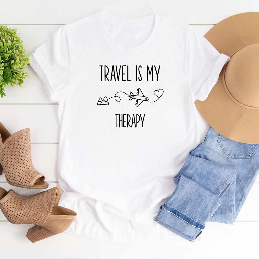 Travel Is My Therapy T-shirt C - Outdoor Adventure Therapy ulasan dan harga